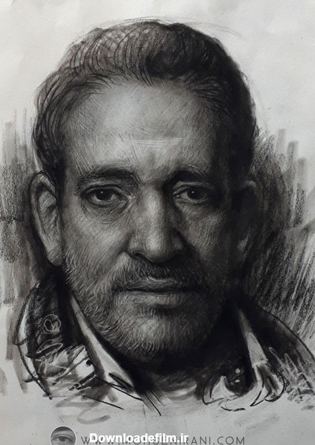 طراحی چهره با زغال و مداد کنته - Mohsen Irani