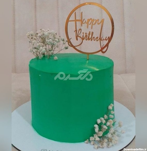 عکس کیک تولد پسرانه سبز رنگ