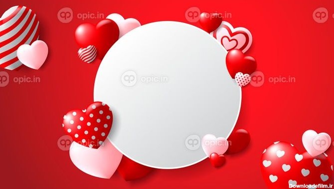 دانلود وکتور دایره سفید تصویر وکتور روز ولنتاین | اوپیک
