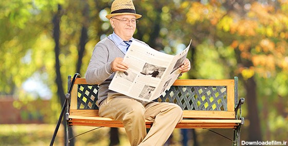 تصویر مرد مسن روی نیمکت چوبی در پارک | فری پیک ایرانی | پیک فری ...