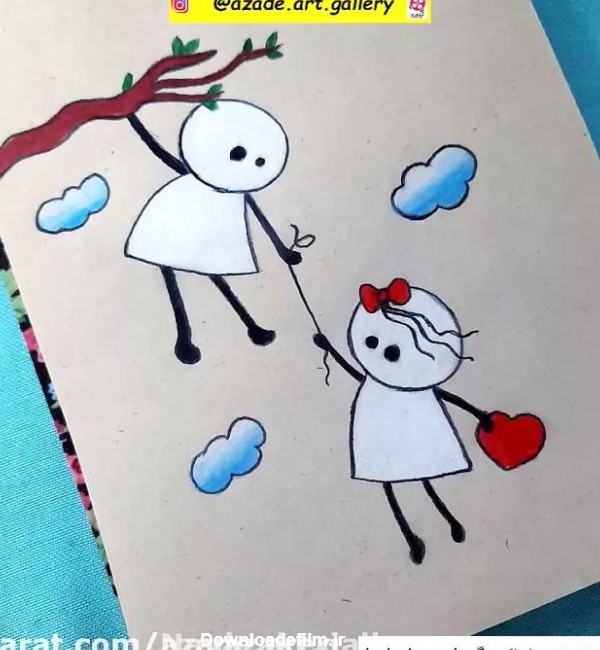 طرح نقاشی فانتزی عاشقانه با مداد رنگی ❤️ [ بهترین تصاویر ]