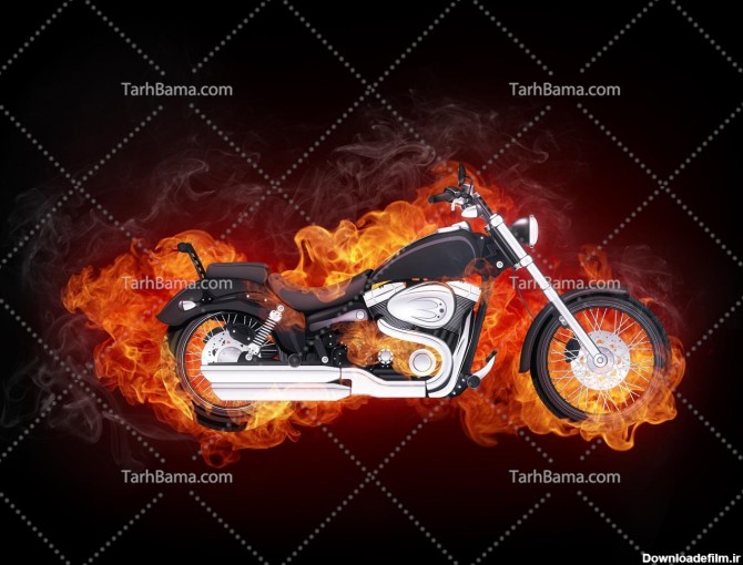 تصویر با کیفیت موتور سیکلت در آتش