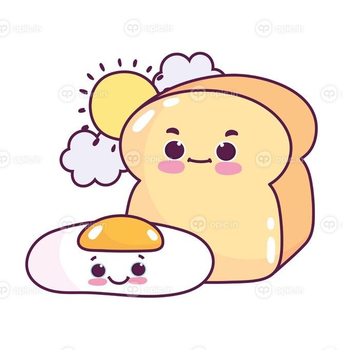 دانلود وکتور غذای ناز نان صبحانه و نان سفید تخم مرغ سرخ شده ...
