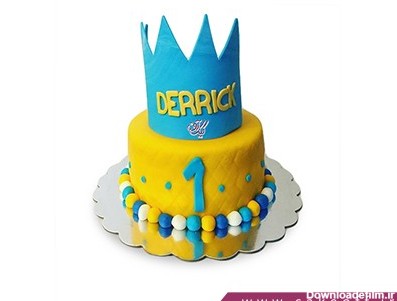 کیک تولد یکسالگی پسرانه - کیک شاه پسر | کیک آف