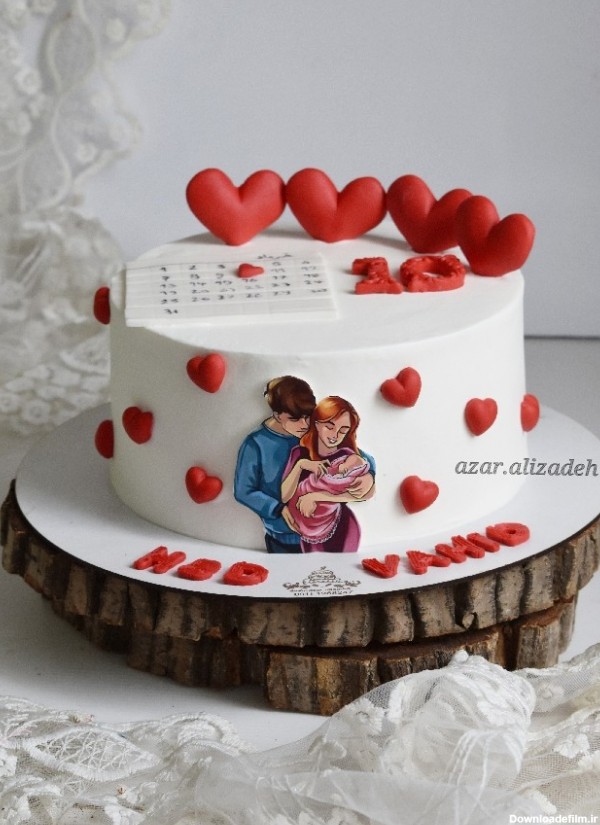 کیک سالگرد ازدواج و تبریک تولد | سرآشپز پاپیون