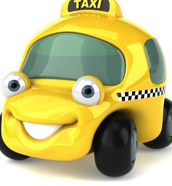 تصویر باکیفیت تاکسی زرد کارتونی