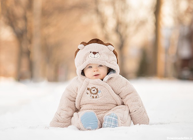 عکاسی از نوزاد در برف