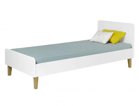 عکس تخت خواب یک نفره دخترانه ساده سفید پایه دار BS 926