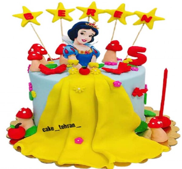 کیک سفید برفی - خرید کیک تولد در تهران - کیک تولد دخترانه - خرید ...