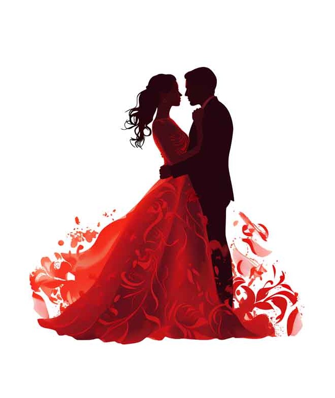 طرح عکس عروسی با رنگ قرمز