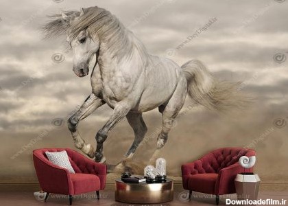 پوستر سه بعدی اسب دونده زیبا