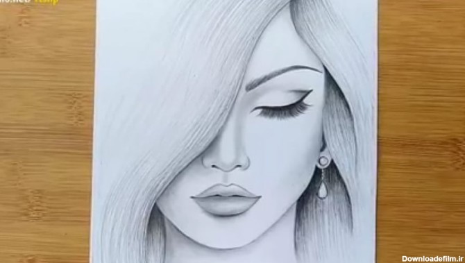 آموزش نقاشی زیبای صورت یک دختر