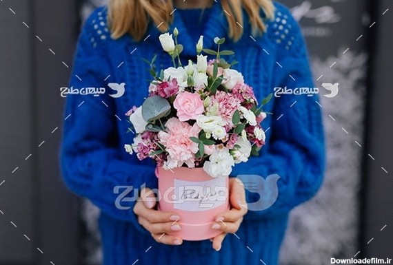 عکس گلدان گل های رنگارنگ