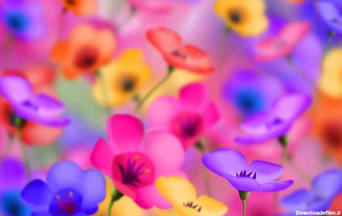 دانلود عکس فانتزی گل های رنگارنگ | تیک طرح مرجع گرافیک ایران