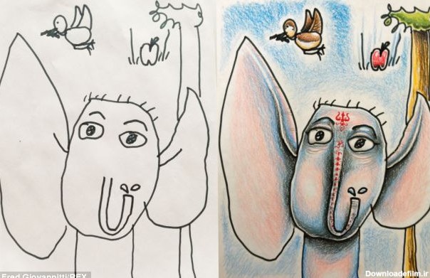 تصویری//تبدیل نقاشی های ساده کودکان به تصاویر کارتونی زیبا