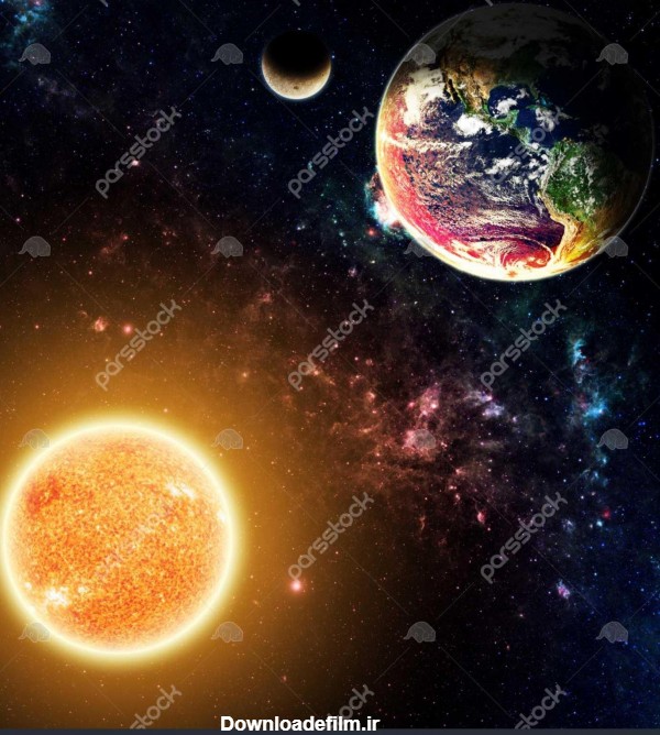 عکس کره زمین و خورشید و ماه - عکس نودی