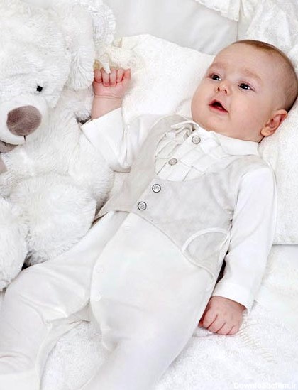 مدل های ست لباس سفید نوزاد دختر و پسر - مهین فال