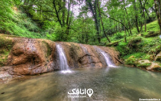 آبشاری زیبا در پارک جنگلی بابل کنار