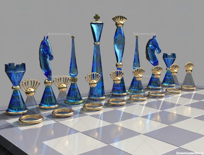 عکس با کیفیت مهره های شطرنج از جنس شیشه