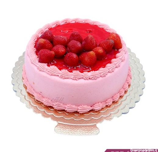 کیک تولد ساده - کیک توت فرنگی باران | کیک آف