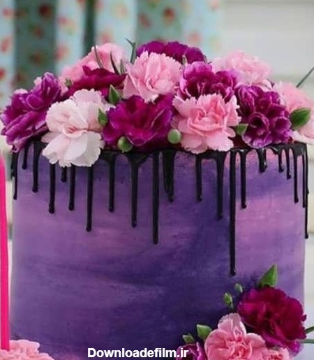 عکس کیک تولد و گل