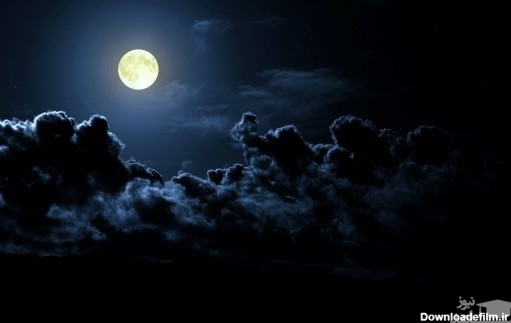 عکس زیبای ماه پشت ابر