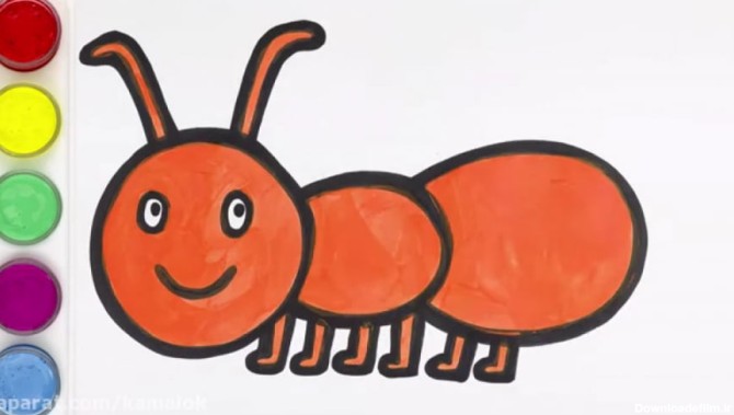 آموزش نقاشی برای بچه ها - مورچه