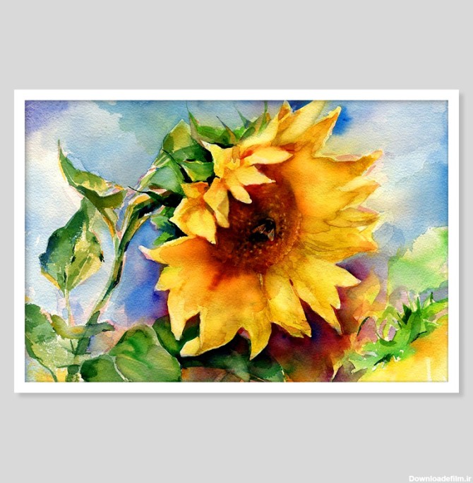 قیمت و خرید تابلو نوری بکلیت طرح نقاشی گل آفتابگردان مدل W-GHN070