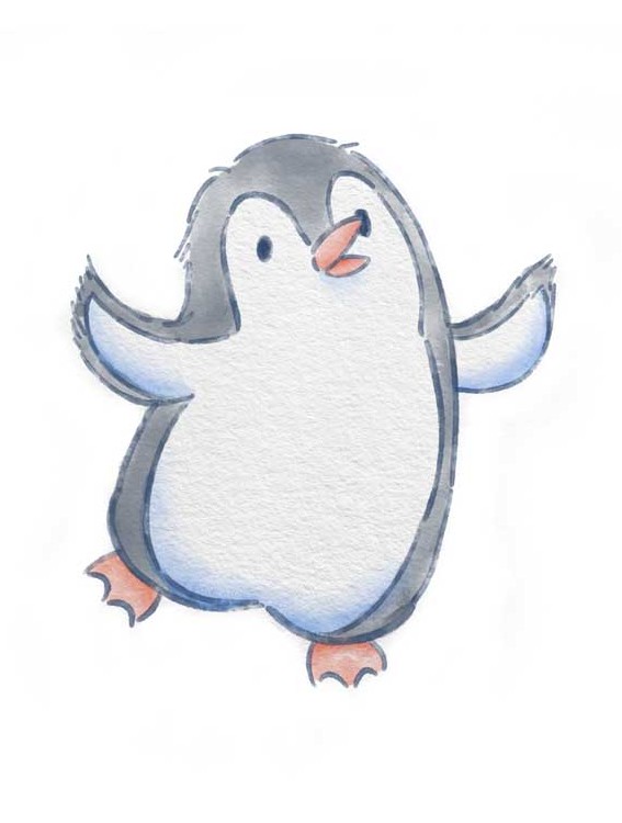 طرح لایه باز کلیپ آرت پنگوئن کارتونی