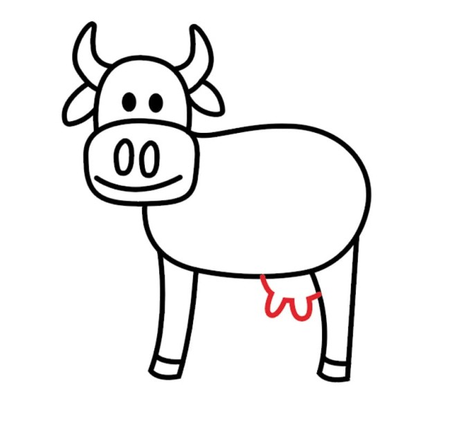نقاشی گاو کودکانه با آموزش ویدئویی