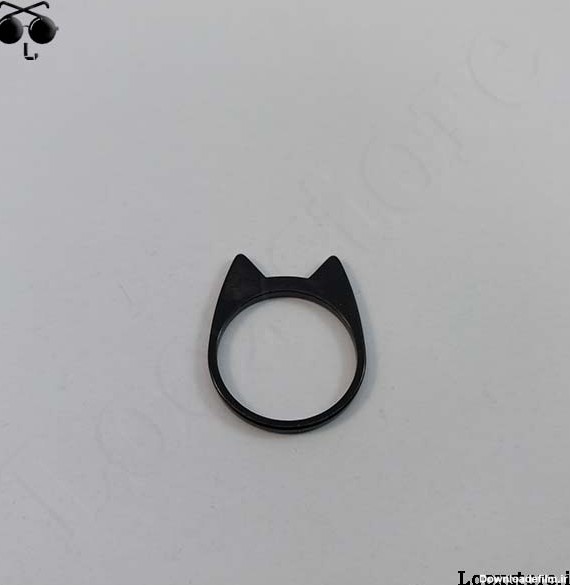 انگشتر گربه ای سیاه استیل (گوش گربه) - اکسسوری لوکس استور