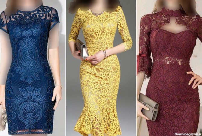 ۵۵ مدل لباس دانتل مجلسی دخترانه جدید ۱۴۰۲ در طرح های توری و گیپور ...