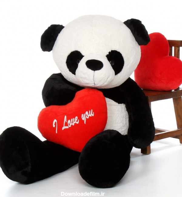 عکس خرس عروسکی پاندا با قلب قرمز مخصوص روز ولنتاین