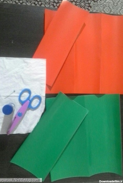 آموزش تصویری درست کردن پرچم ایران به صورت فرفره