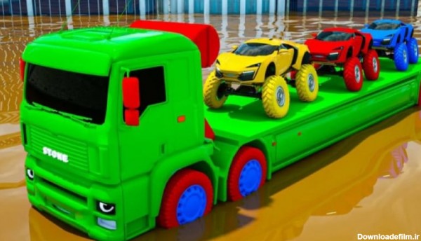 کارتون ماشین سنگین : ماشین بازی کودکانه : حمل بار ماشین