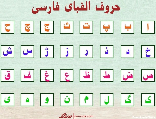 حروف الفبای فارسی به ترتیب؛ شعر، جدول و آموزش