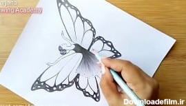 آموزش نقاشی | آموزش طراحی | کشیدن دختر پروانه ای |
