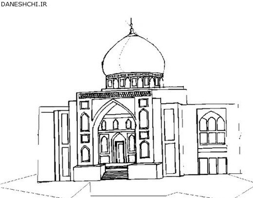 نقاشی مسجد برای رنگ آمیزی