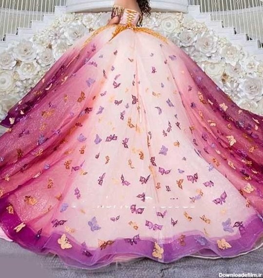 مدل لباس عروس دخترانه رنگی