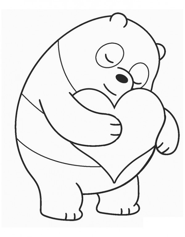 نقاشی آماده برای رنگ آمیزی خرس پاندا برای کودکان