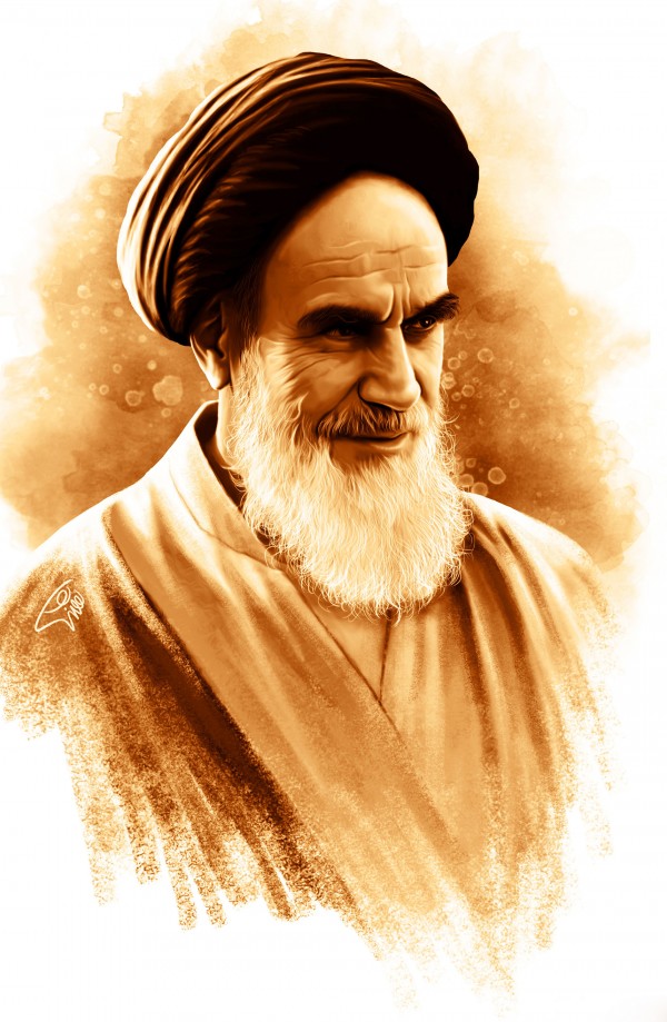 عکس پرتره گرافیکی زیبا از امام خمینی