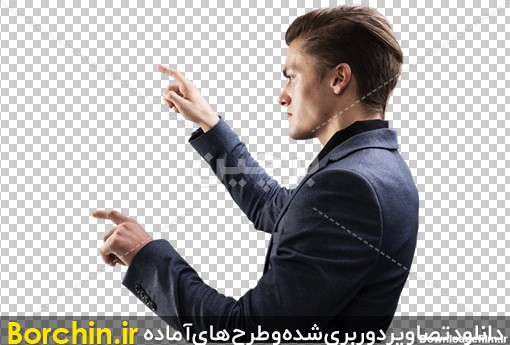 Borchin-ir-man pointing something on the board دانلود عکس مرد جوان در حال نشان دادن چیزی با انگشتان دو دست۲