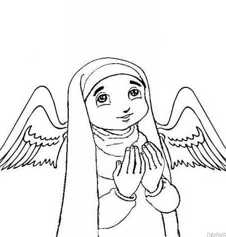 عکس کارتونی دختر در حال دعا