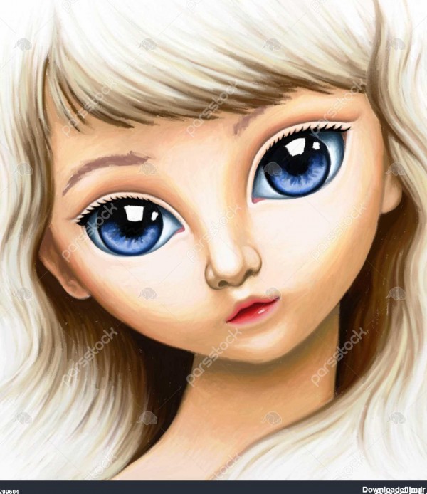 نقاشی دیجیتال از فاطمه دختر زیبا با چشم های آبی بزرگ 1299604