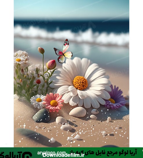 عکس گل و دریا با کیفیت کد 209 | آریا لوگو مرجع فایل های لایه باز ❤