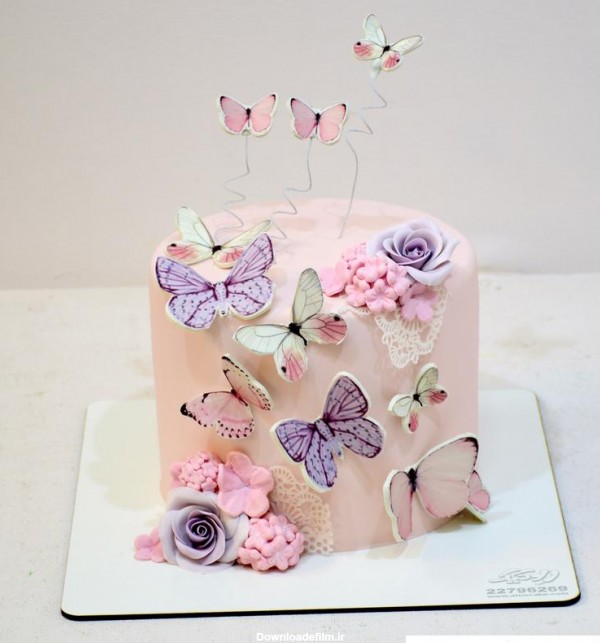 عکس کیک تولد دخترانه پروانه