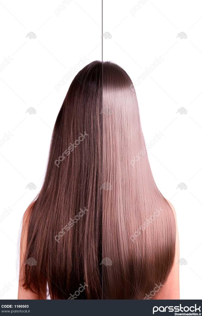 زنان جوان با موهای بلند و قهوه ای صاف نمای عقب صاف کردن مو ...