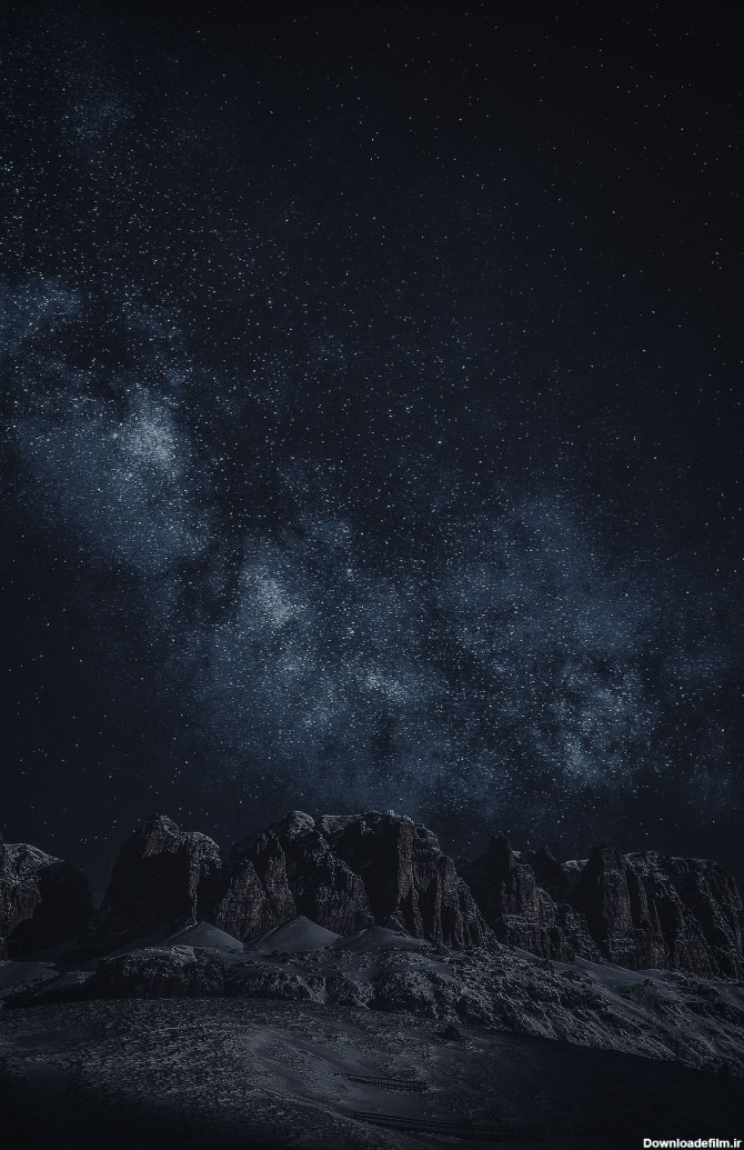 عکس زمینه نجومی از شب بیابان پس زمینه | والپیپر گرام