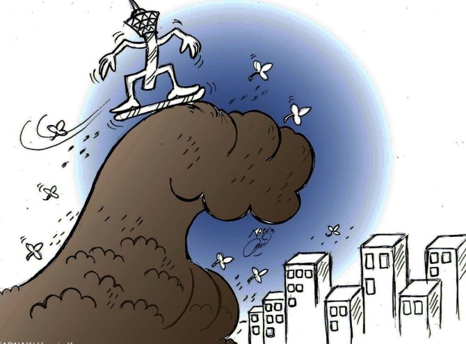 کارتون : برج میلاد بر فراز توفان سهمگین! - تابناک | TABNAK