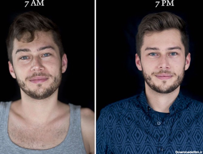 عکس هایی که تغییرات چهره انسان ها در طول یک روز را به تصویر ...